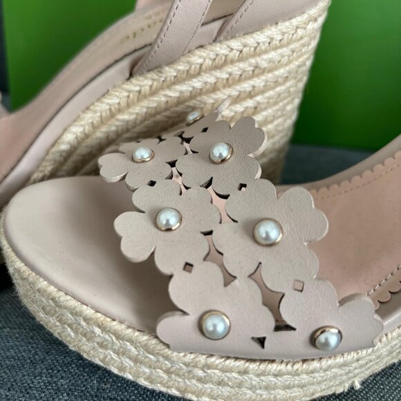BNIB Kate Spade Daisy Pearl Wedge Espadrilles - Picture 6 of 10